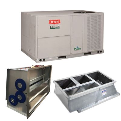Bryant® 5 Ton Packaged Rooftop Bundle - Gas Heat u0026 Cool Rooftop  (208/230-3), Low Leak Economizer and 14 Roof Curb BRY582KP06A31 | CE