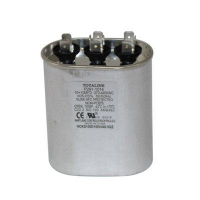 Totaline® - Run Capacitor Oval 370/440V Dual 10/10 MFD P291-1014 | CE