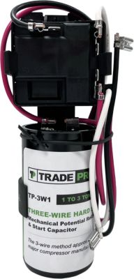 TRADEPRO® - TP-3W1 - 3 Wire Hard Start Kit, 88-108 MFD, 1 to 3 HP