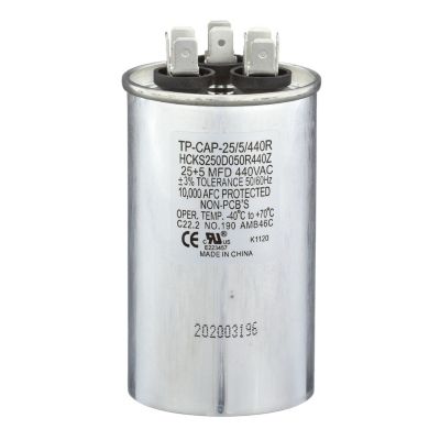 TRADEPRO® - 25+5MFD 370/440 VAC Round Dual Run Capacitor TP-CAP-25