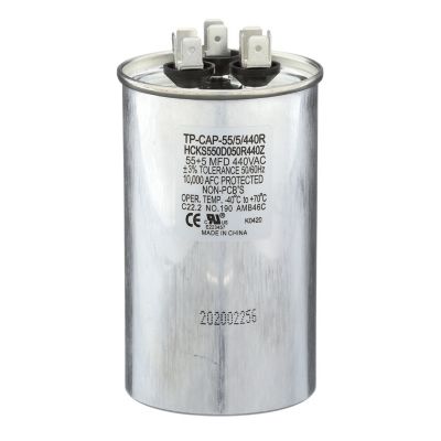 TRADEPRO® - 55+5MFD 370/440 VAC Round Dual Run Capacitor TP-CAP-55