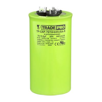 PiＯ TRADEPRO® - 70+10MFD 370/440 VAC Round Dual Run Capacitor (Made in