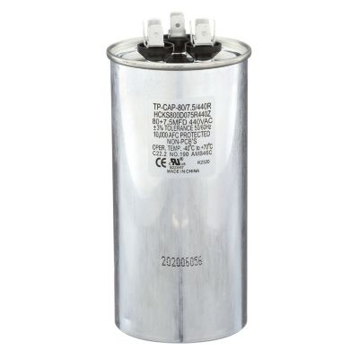 TRADEPRO® - 80+7.5MFD 370/440 VAC Round Dual Run Capacitor TP-CAP