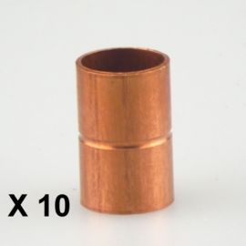 Bag of 25 3/4" Copper Coupling with Rolled Stop CxC